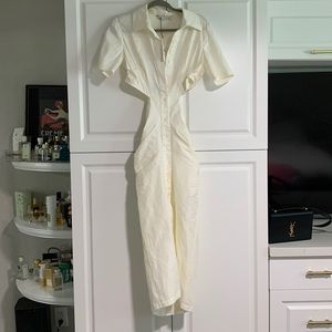 NWT Zara linen blend midi dress open sides and back.